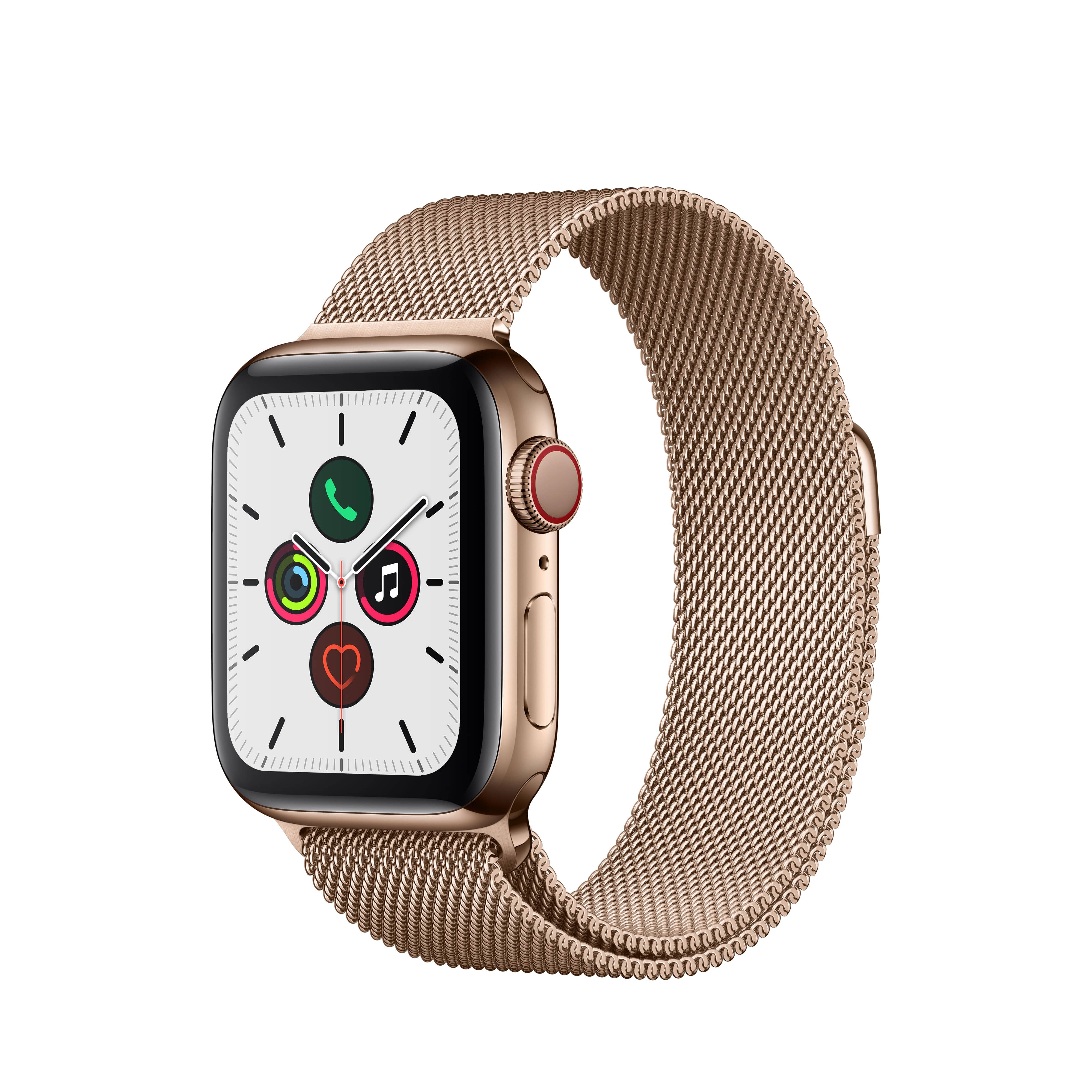 Apple Watch Series 5 GPS + Cellular, 44mm Gold Stainless ...