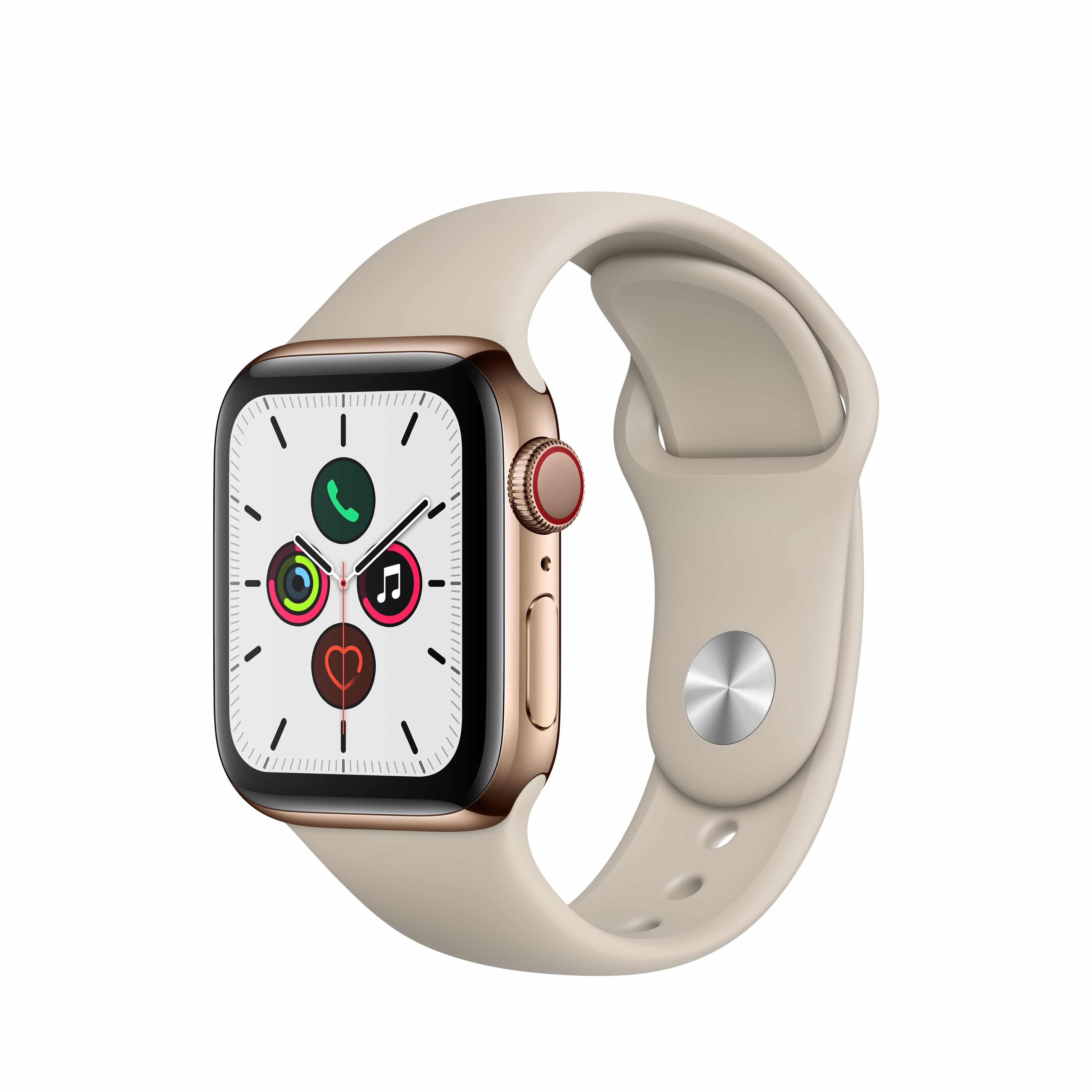 Apple Watch Series 5 GPS + Cellular, 44mm Gold Stainless ...