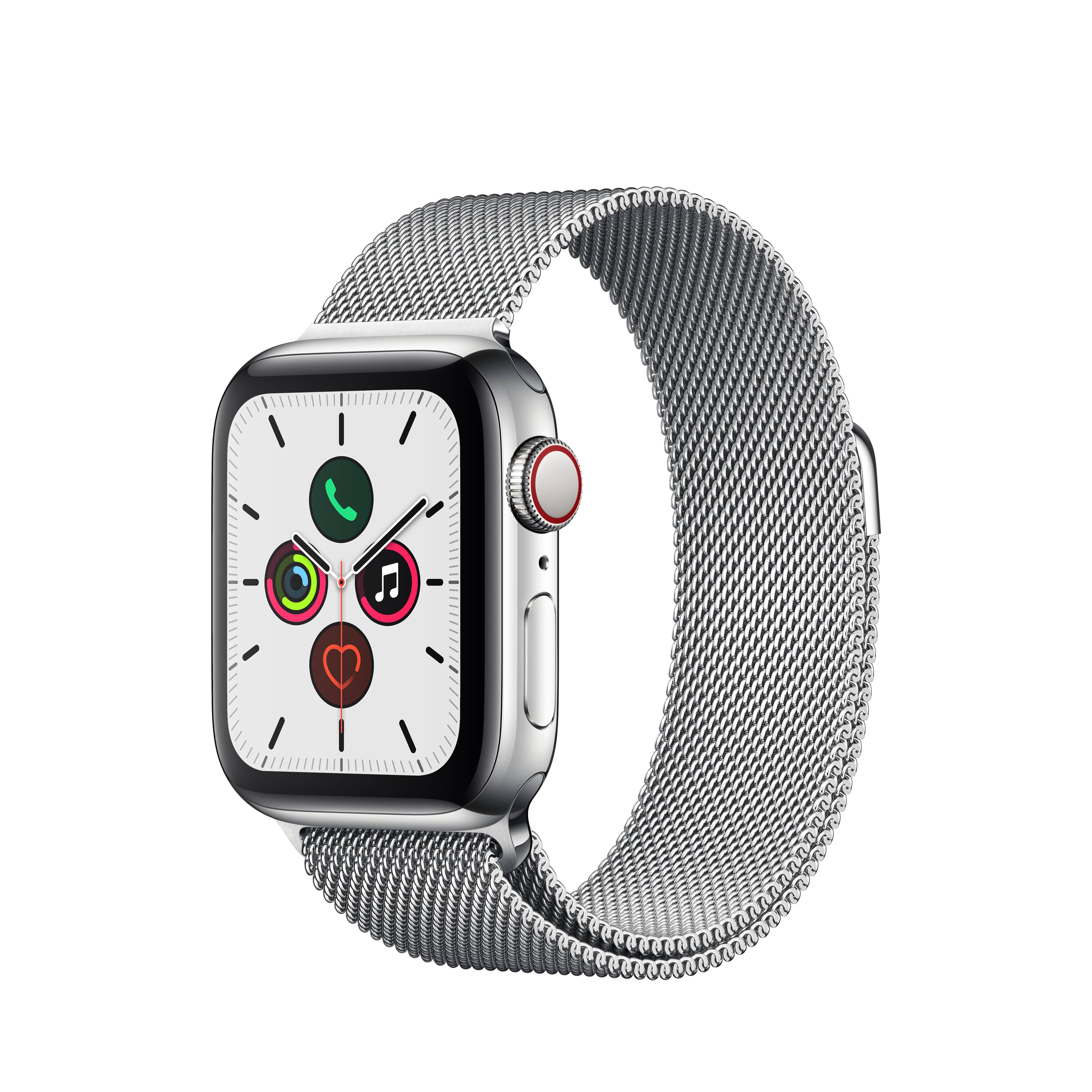 Apple Watch Series 5 GPS + Cellular, 44mm Stainless Steel ...