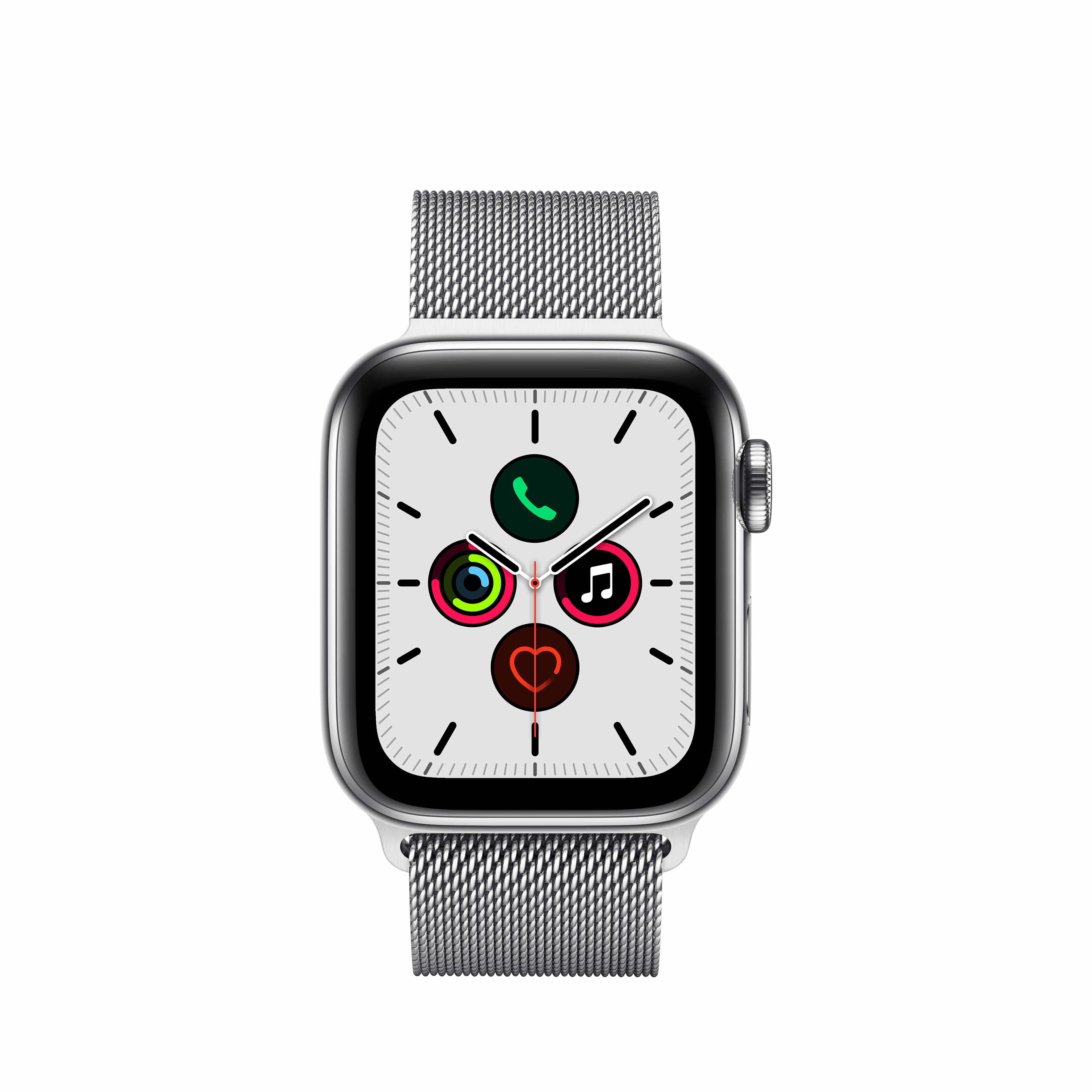 Apple Watch Series 5 GPS + Cellular, 44mm Stainless Steel ...