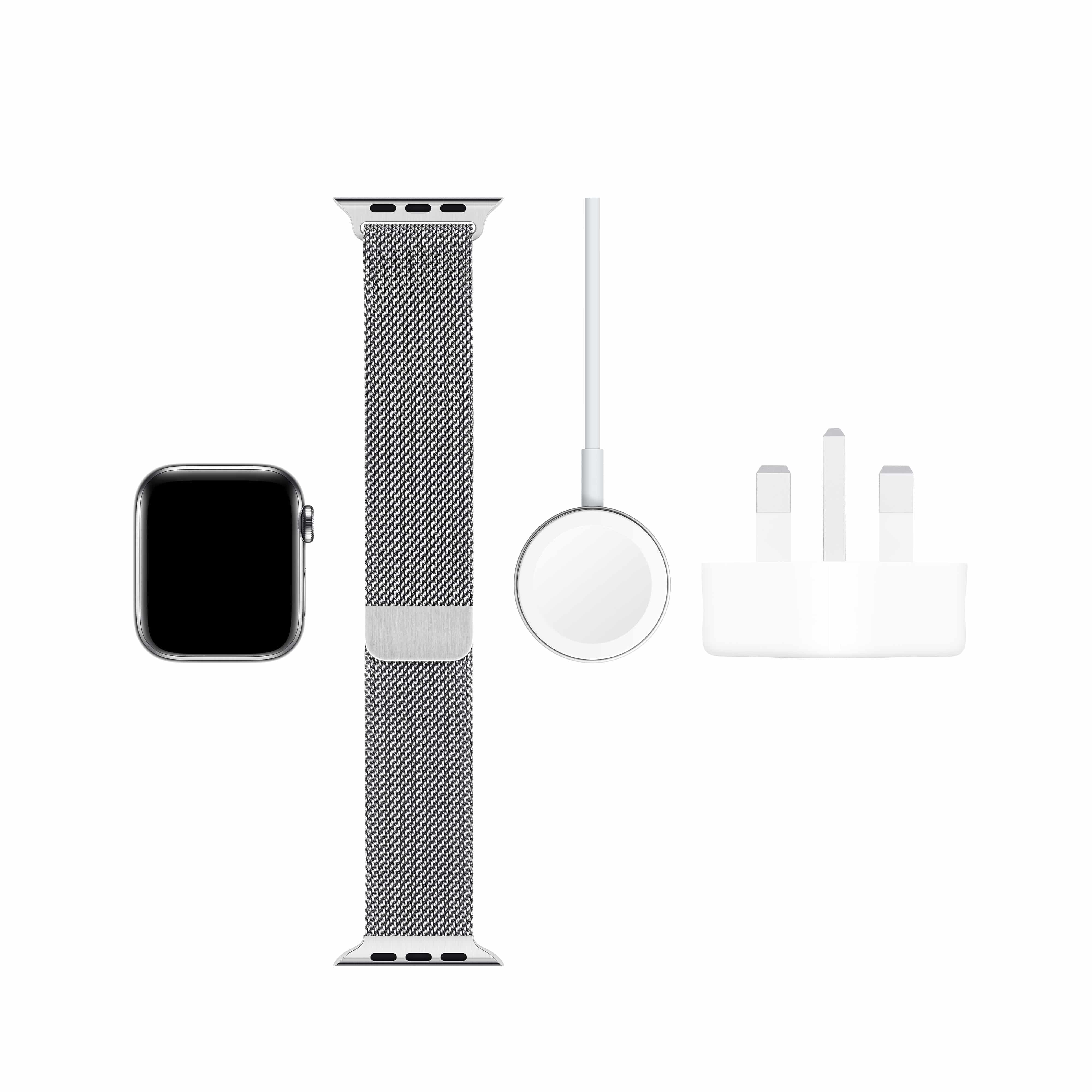 Apple Watch Series 5 GPS + Cellular, 44mm Stainless Steel ...