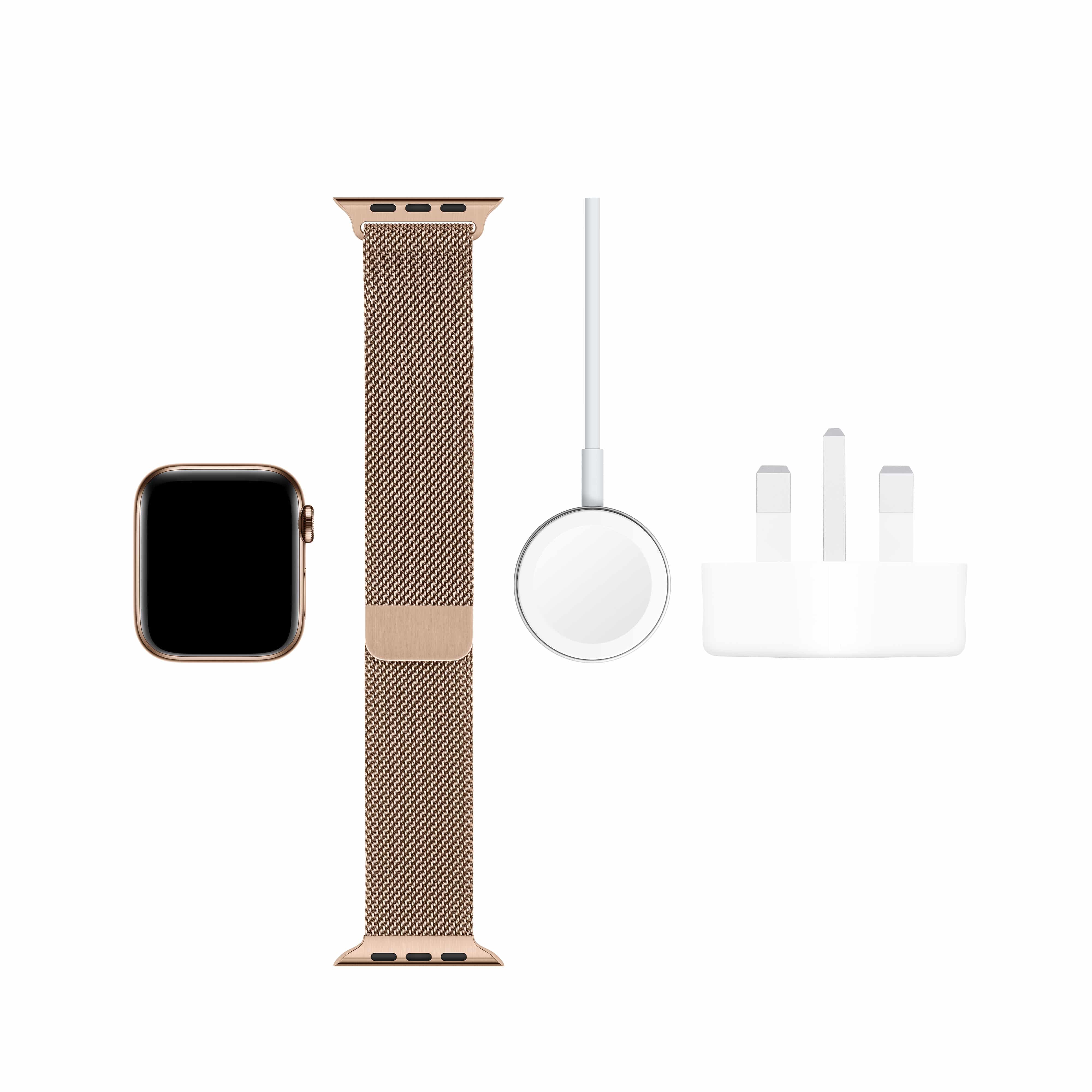 Apple Watch Series 5 GPS + Cellular, 40mm Gold Stainless ...