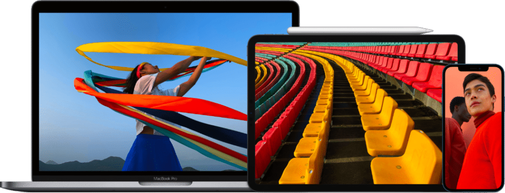 MacBook Pro, iPad Pro, iPhone 12 Pro